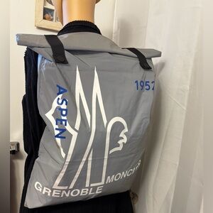 Moncler GRENOBLE ASPEN 1952 Ski Reflective Bag Backpack Logo Authentic Unisex
